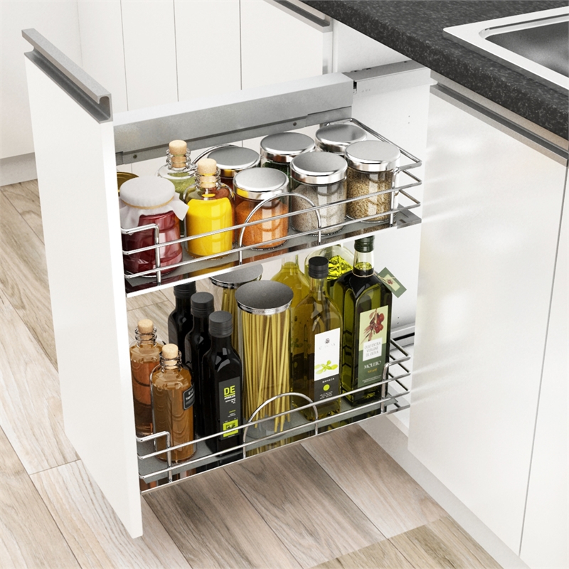 Rev-A-Shelf Two Tier Pull Out Basket For 300mm Cabinet | Bunnings Warehouse