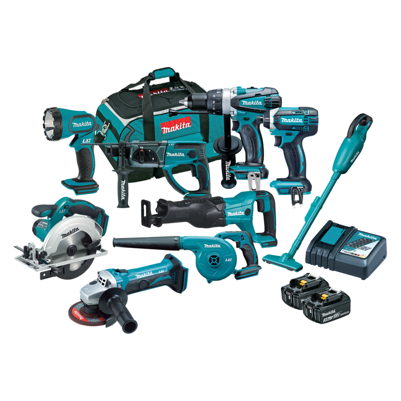 Makita 18V 9 Piece Cordless Combo Kit With 2 x 3.0Ah LithiumIon