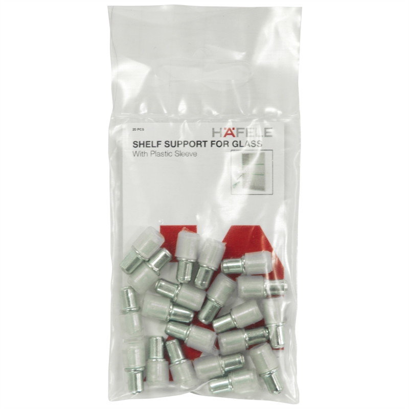Hafele Glass Shelf Support With Plastic Sleeve 20 Pack Bunnings