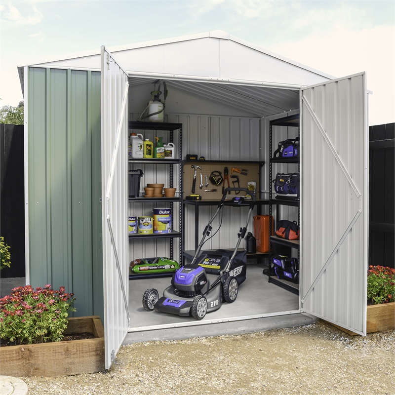 Pinnacle 3 x 3 x 2.4m Garden Shed - Cream Bunnings Warehouse