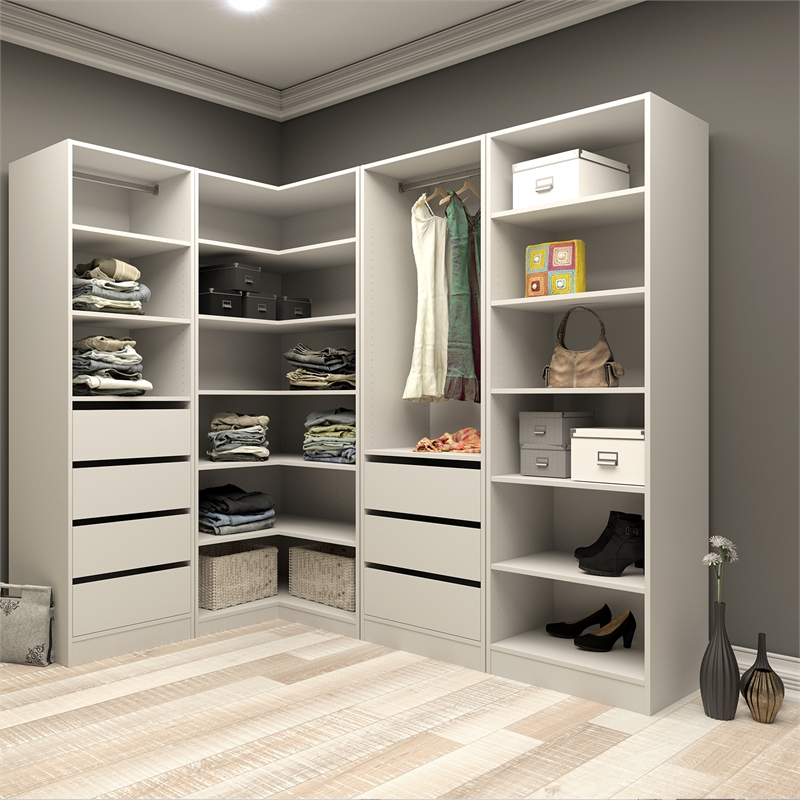 wardrobe with corner shelves