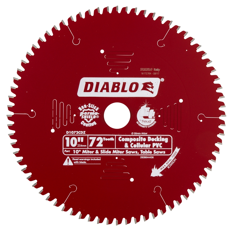 Diablo 254mm 10" 72 Teeth Composite Decking Circular Saw Blade