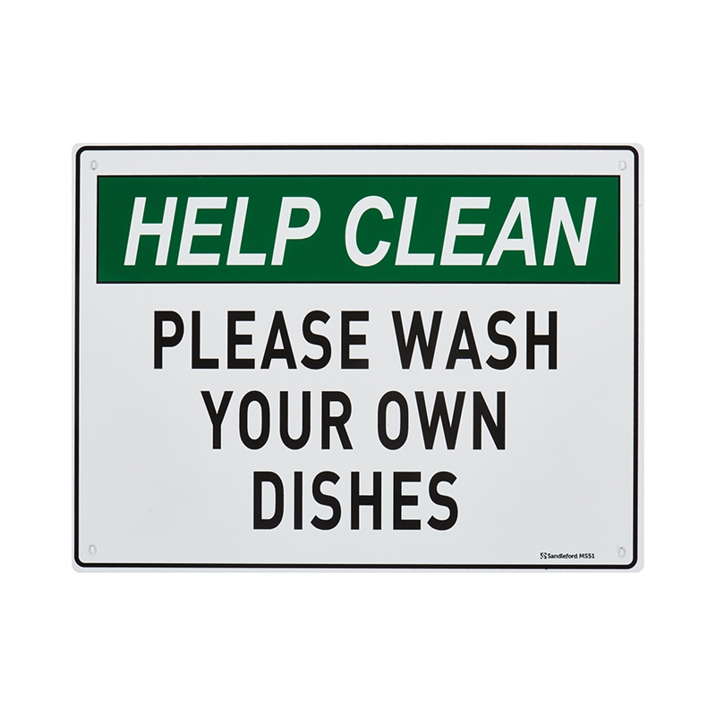 Sandleford 300 x 225mm Please Wash Your Own Dishes Plastic Sign