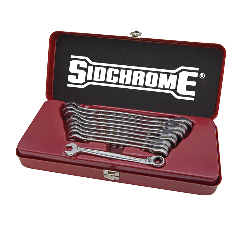 Sidchrome 10 Piece Metric Pro Series Geared Spanners Set Bunnings