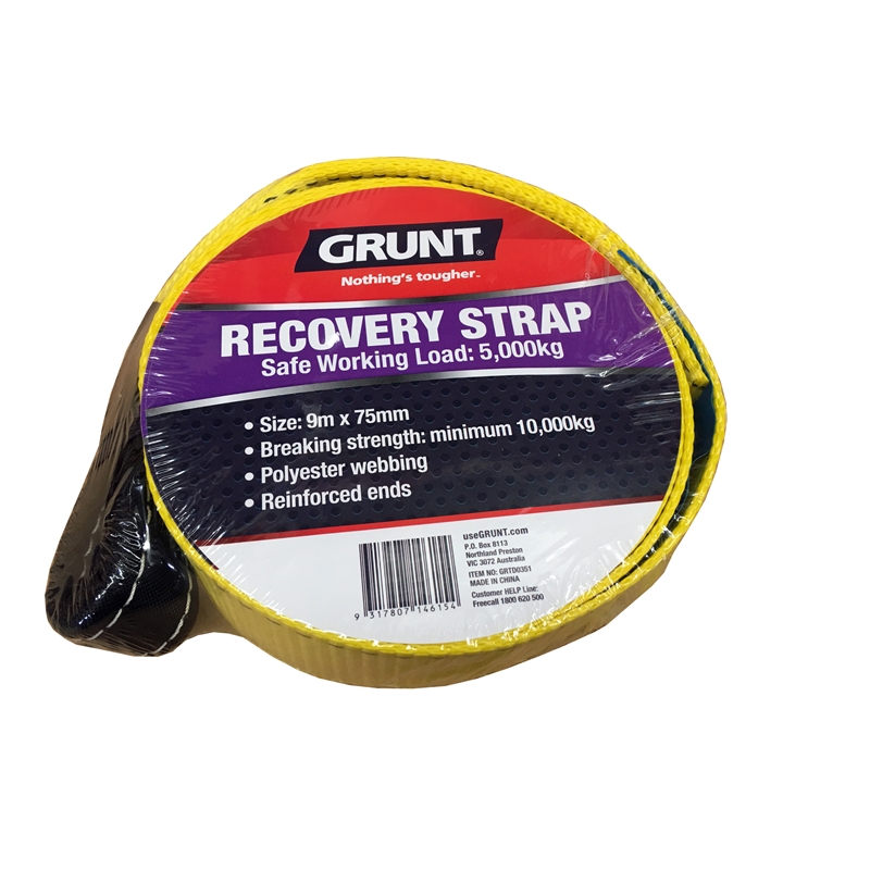 Grunt 75mm x 9m Recovery Strap Bunnings Warehouse