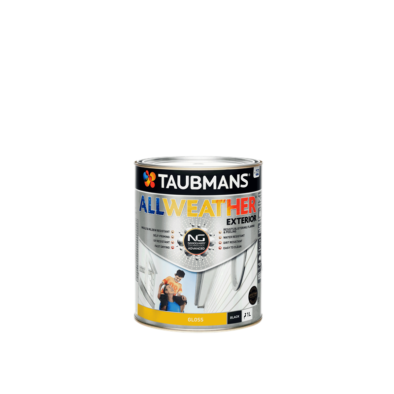 Taubmans 1L Black All Weather® Exterior Gloss Paint Bunnings Warehouse