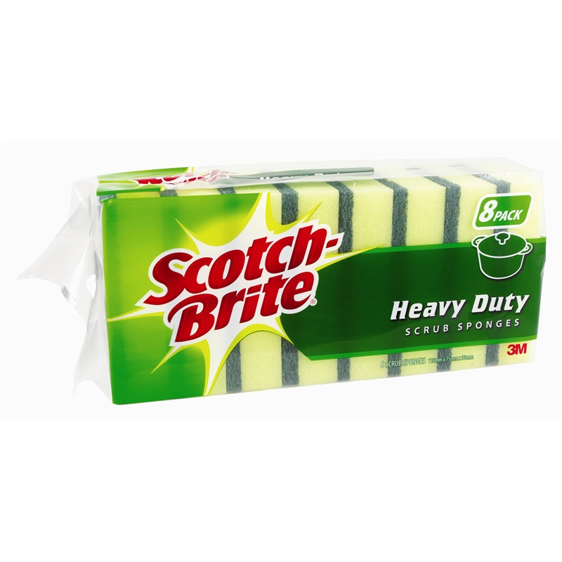 Scotchbrite Heavy Duty Scourers - 8 Pack I/N 4460593 | Bunnings Warehouse