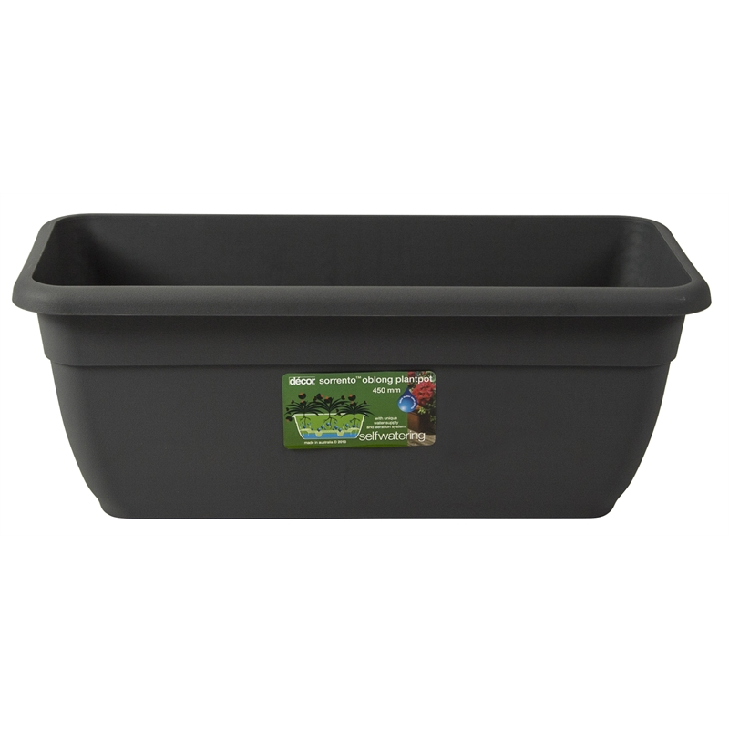 Decor 450mm Sorrento Pewter Self Watering Plastic Pot I/N 2940282 ...