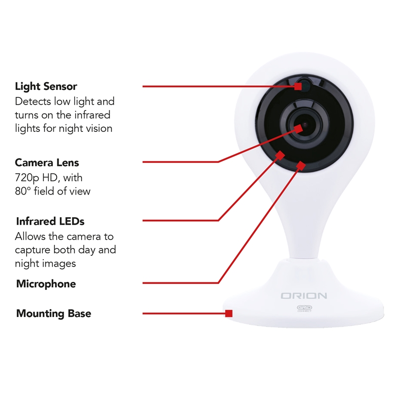 Orion Smart Indoor Security Camera With Grid Connect Bunnings Warehouse