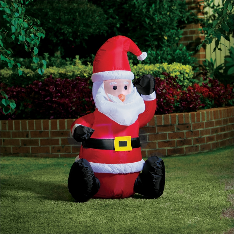 Lytworx 120cm Inflatable Festive Santa | Bunnings Warehouse