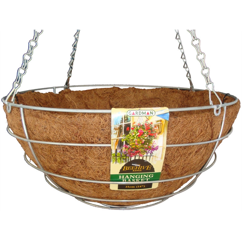 Gardman 45cm Galvanised Beehive Hanging Basket with Liner I/N 2894546