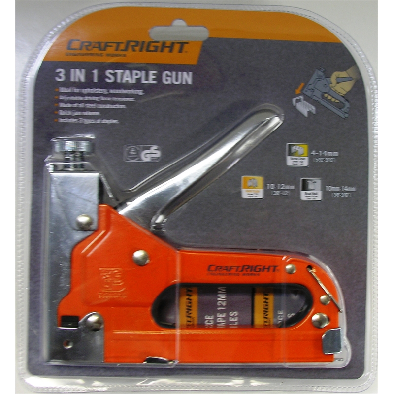 Craftright 12mm 3 Way Staple Gun With 1800 Staples I/N 5810215