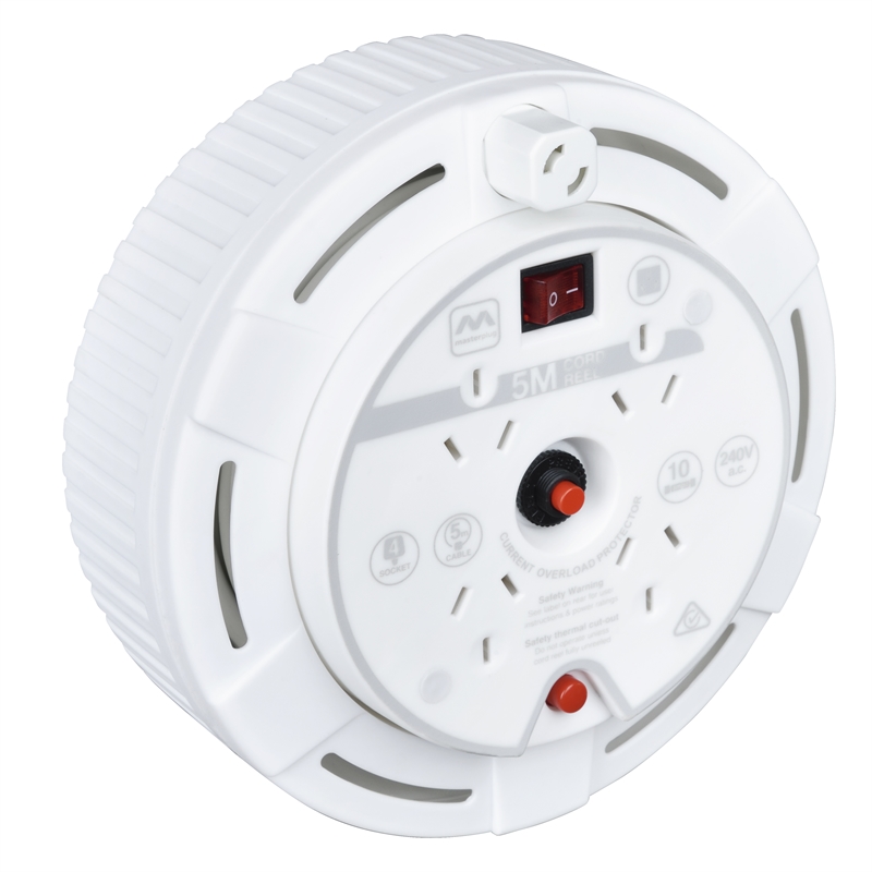 Masterplug 5m White Extension Lead Reel Bunnings Warehouse