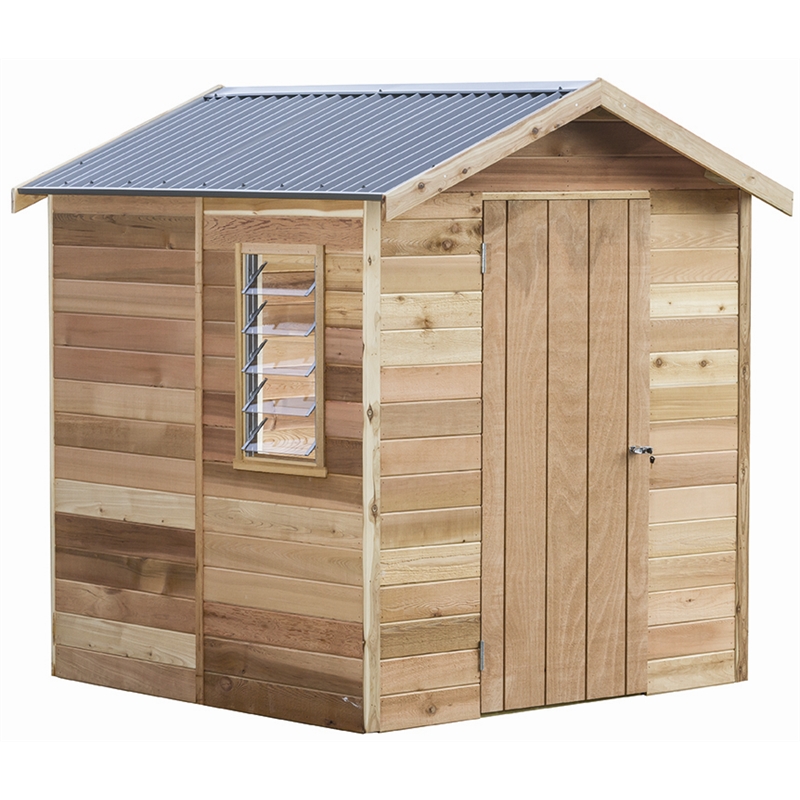 Cedar Shed Industries 1.94 x 1.84 x 2.30m Highton Shed- With Woodland ...