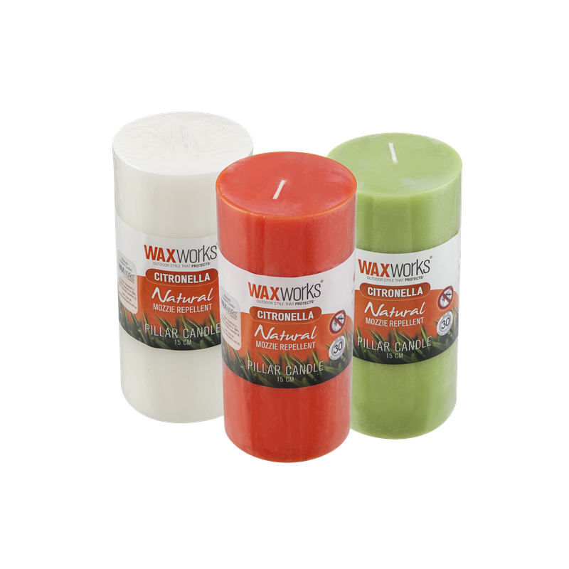 Waxworks 15cm Citronella Pillar Candle Bunnings Warehouse