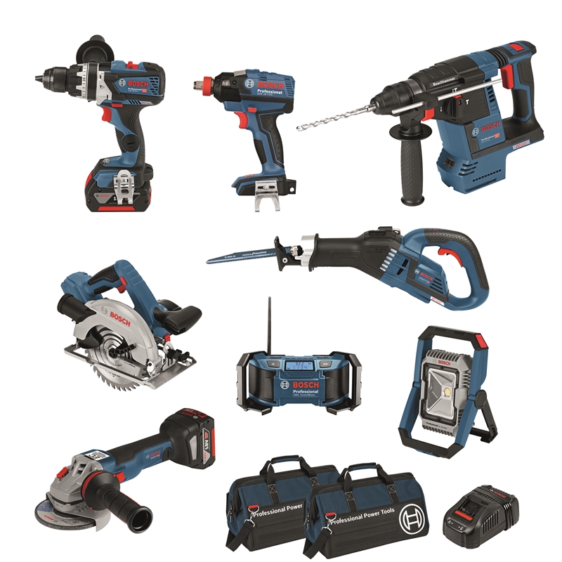 Bosch Blue 18V Brushless 8 Piece 2 X 5.0Ah Combo Kit | Bunnings Warehouse