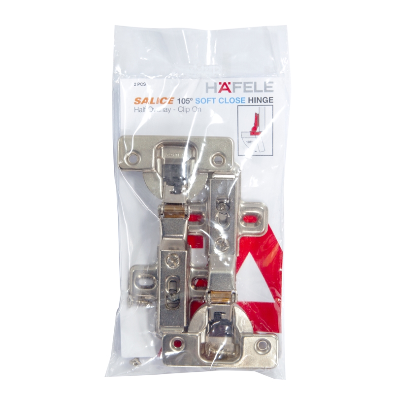 Hafele Salice 105° Soft Close Hinge Half Overlay 1 Pair