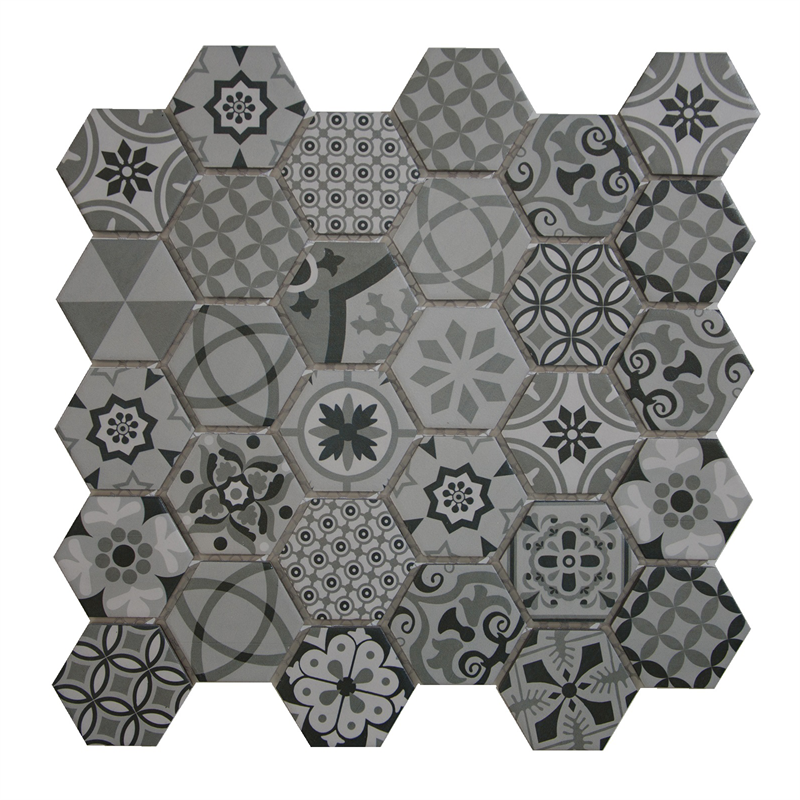 Coulson 312 x 326mm Hexagon Pattern Mosaic Tile Sheet 