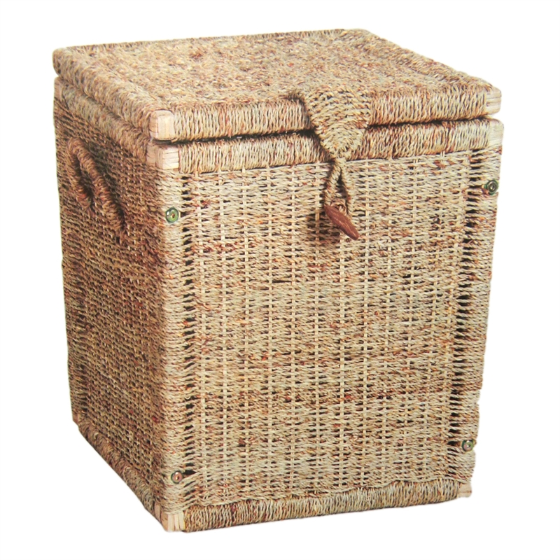 Naturally Organised 40 x 40 x 40cm Natural Seagrass Cube Basket I/N ...