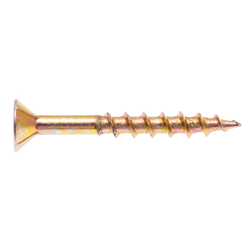 Zenith 10g X 40mm Gold Passivated Countersunk Rib Head Chipboard Screws 500 Pack