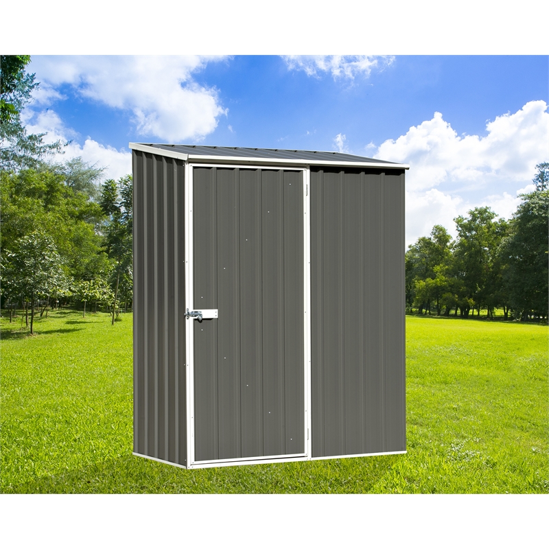 absco space saver titanium metal shed 5x3 garden street