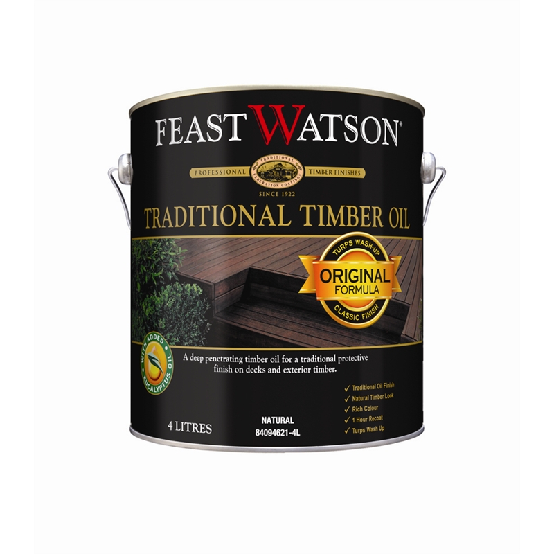 Feast Watson 10L Natural Traditional Timber Oil I/N 1570531 Bunnings