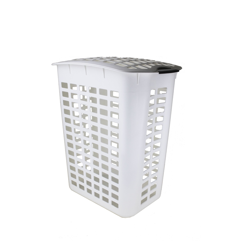 Homeleisure 90L Laundry Hamper with Lid White Bunnings Warehouse