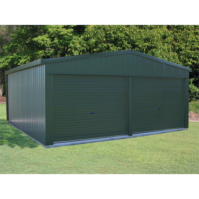 absco sheds 6.0 x 3.02 x 6.0m colorbond double garage with