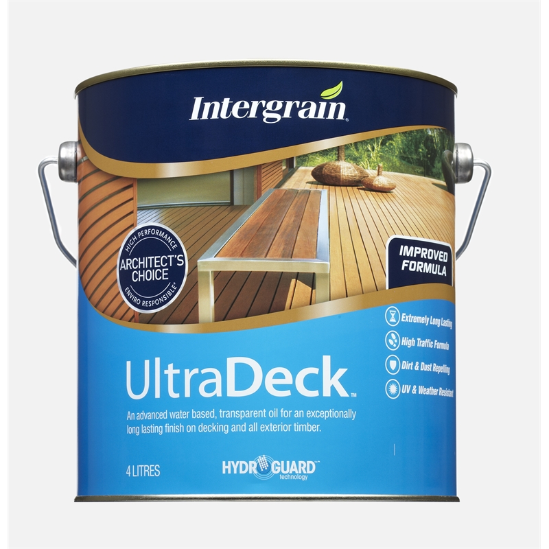 Intergrain 4L UltraDeck Jarrah Water Based Decking Oil I/N 1520140
