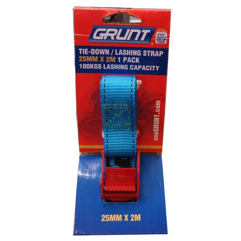 Grunt 25mm x 2m Pull Tie Down Lashing Strap I/N 4310165 Bunnings