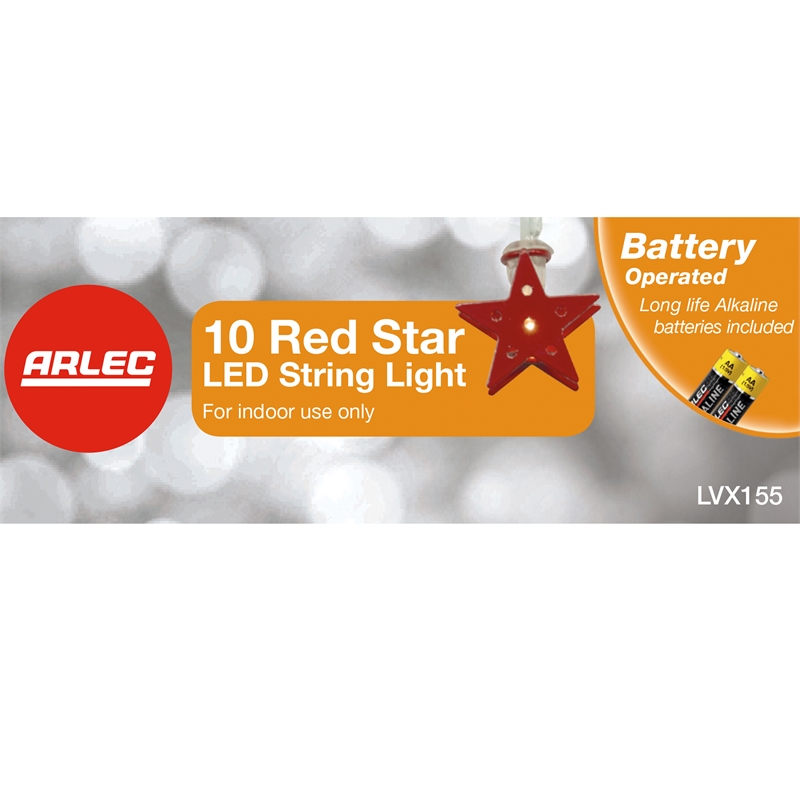 Arlec Red Battery Operated Star LED String Lights Bunnings Warehouse