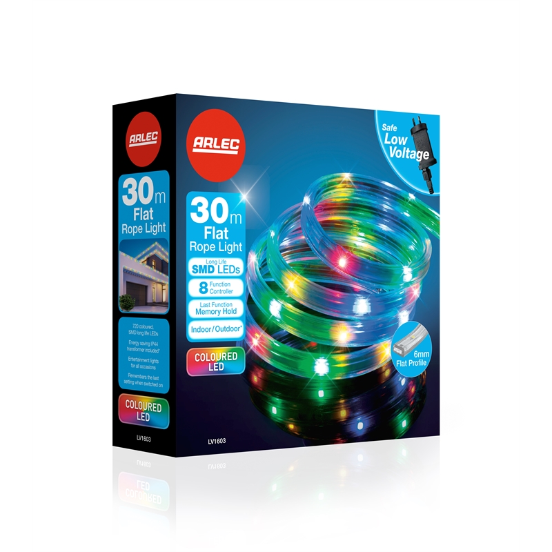 Arlec 30m Multicoloured Low Voltage LED Flat Rope Light Bunnings