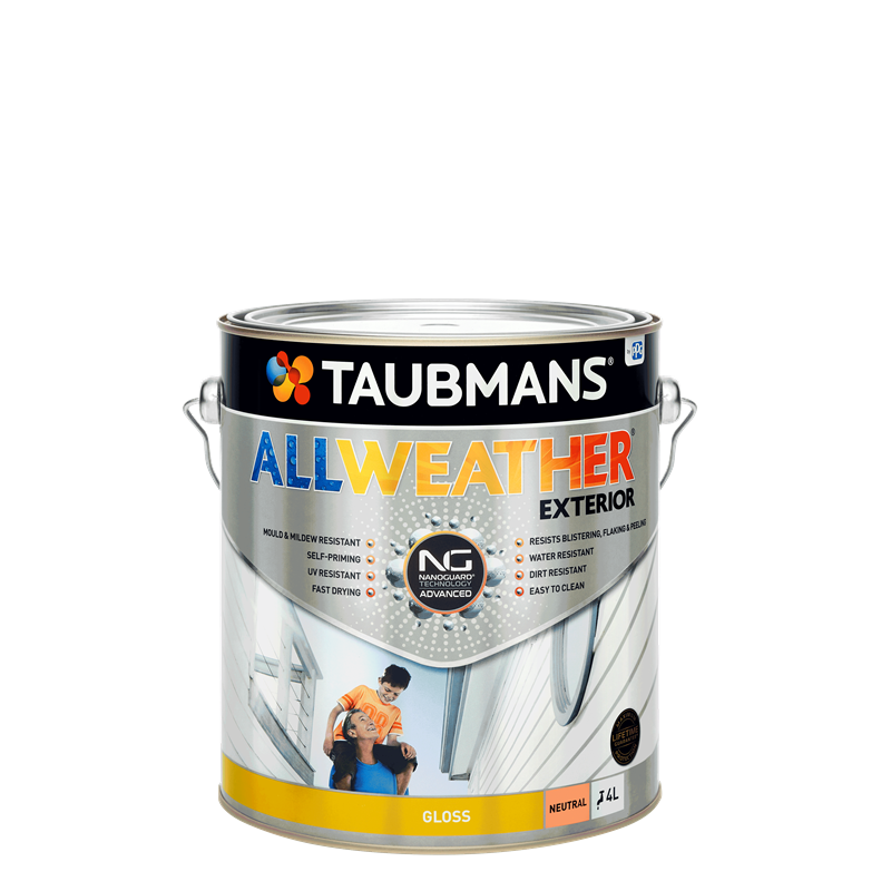 Taubmans 4L Gloss Neutral All Weather® Exterior Paint
