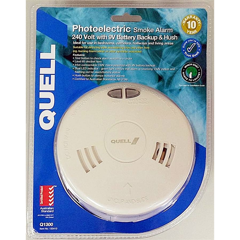 Quell 240v Q1300 Photoelectric Smoke Alarm Bunnings Warehouse