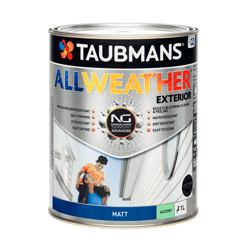 Taubmans 1L All Weather Matt Accent Exterior Paint | Bunnings Warehouse