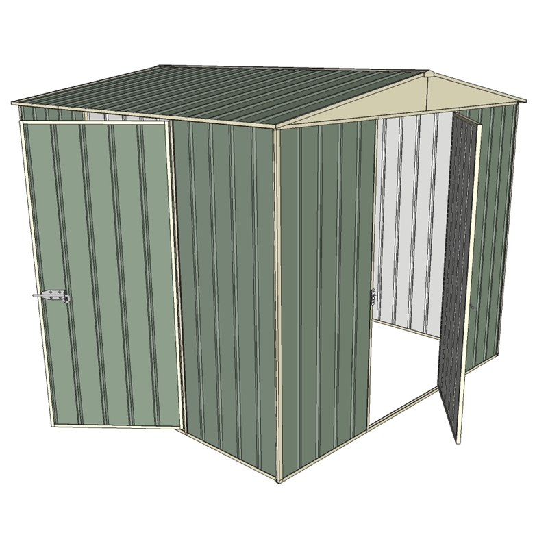 Build-a-Shed 2.3 x 2.3m Green Dual Hinged Door Shed | Bunnings ...