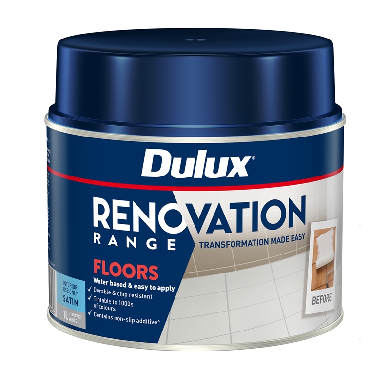 Dulux 1L White Satin Renovation Range Floors Water Based Interior Coating