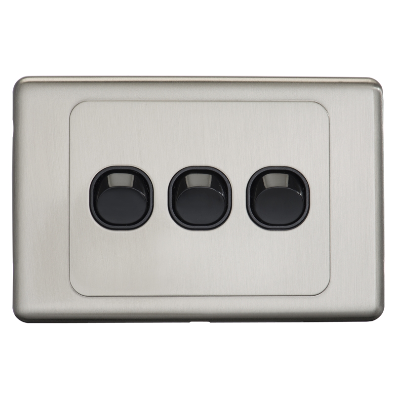 DETA SLine Stainless Steel Black Base Triple Switch Bunnings Warehouse