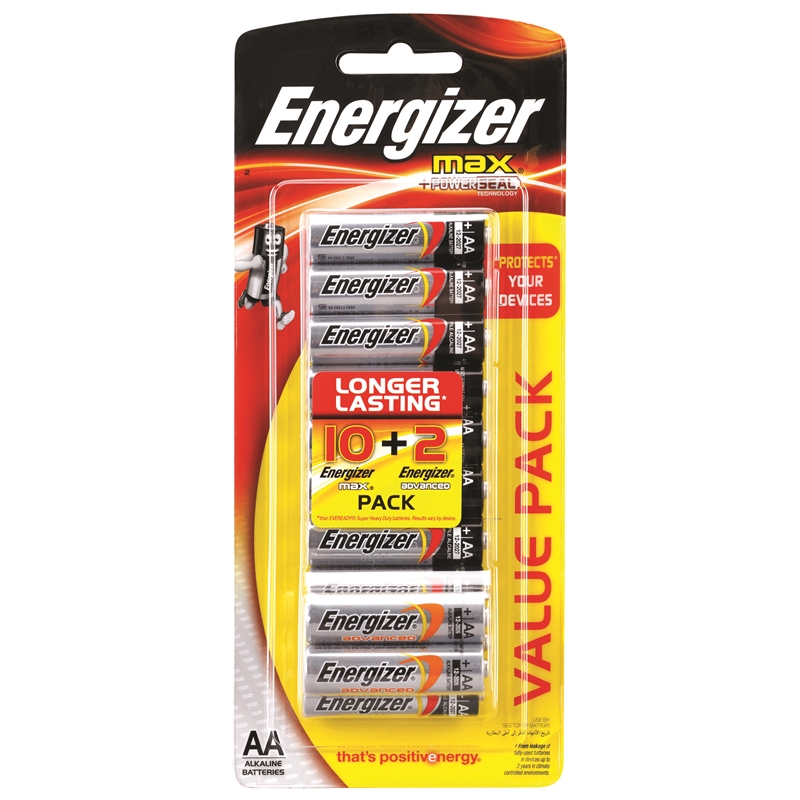 Energizer Max AA Alkaline Batteries 12 Pack Bunnings Warehouse