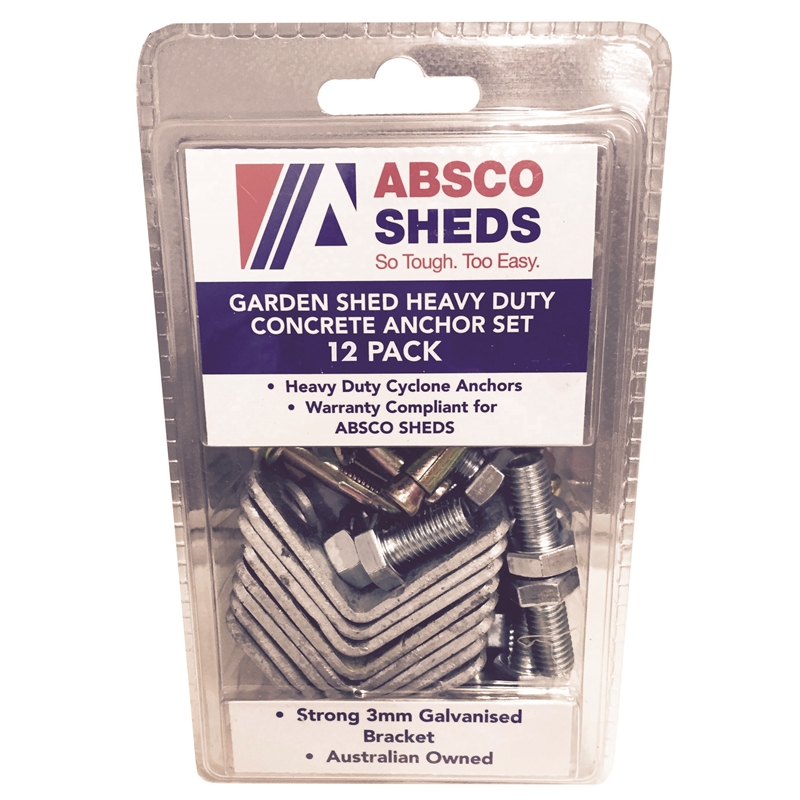 absco sheds concrete anchor set - 12 pack bunnings warehouse