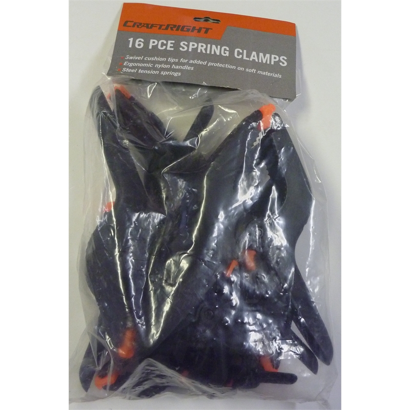 Craftright Assorted Nylon Spring Clamp 16 Pack I/N 5860093 Bunnings