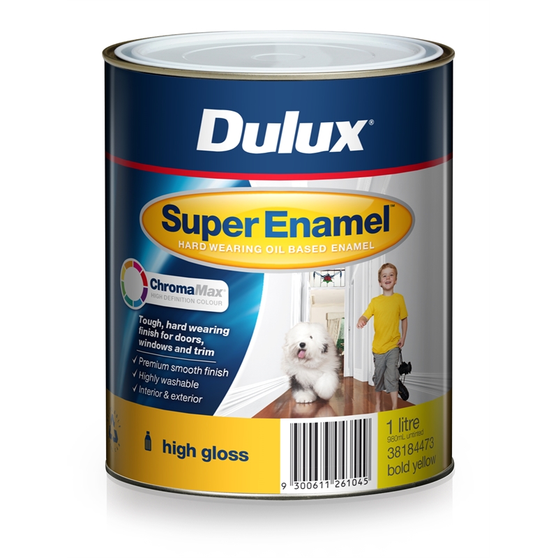  Dulux  Super Enamel 1L High Gloss ChromaMax Bold Yellow  