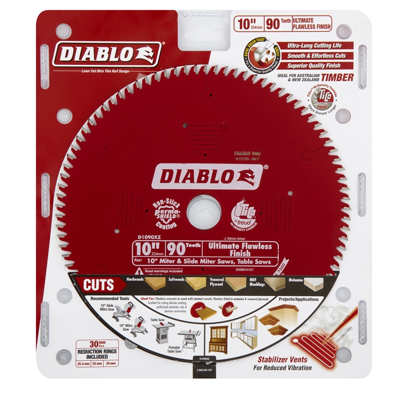 Diablo 254mm 10" 90 Teeth Ultimate Flawless Finish Circular Saw Blade