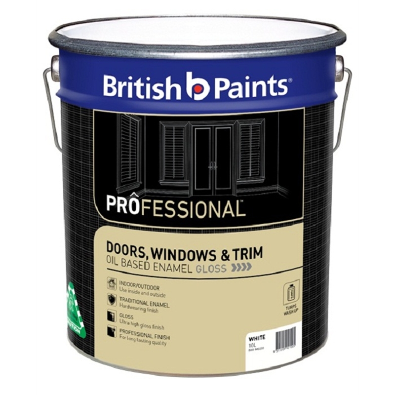 British Paints Professional 10L White Oil Based Enamel Gloss I/N 1420491 Bunnings Warehouse
