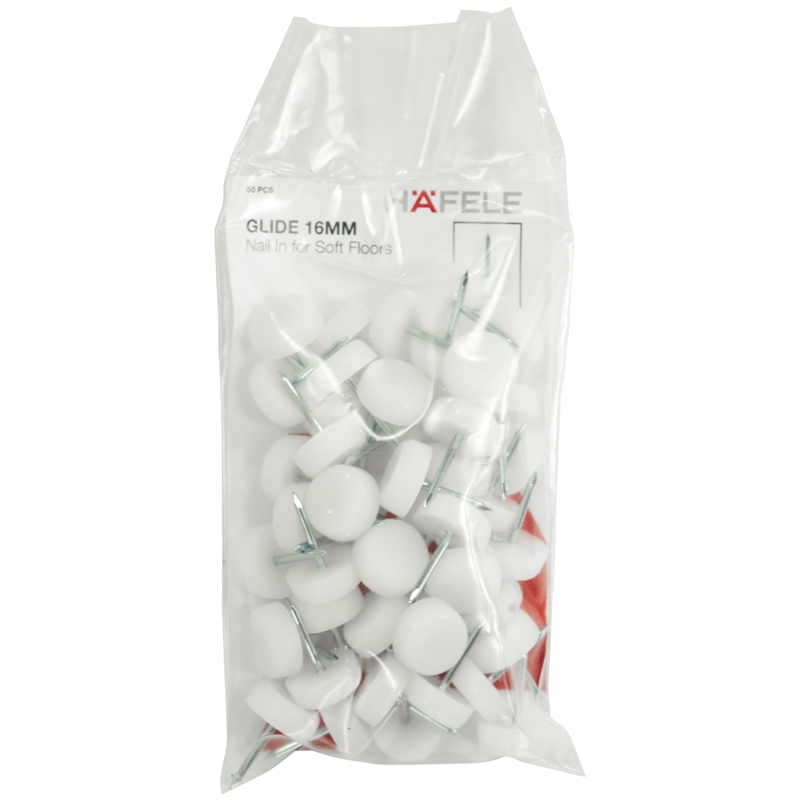 Hafele 16mm Nail In Glides Pack of 50 Bunnings Warehouse