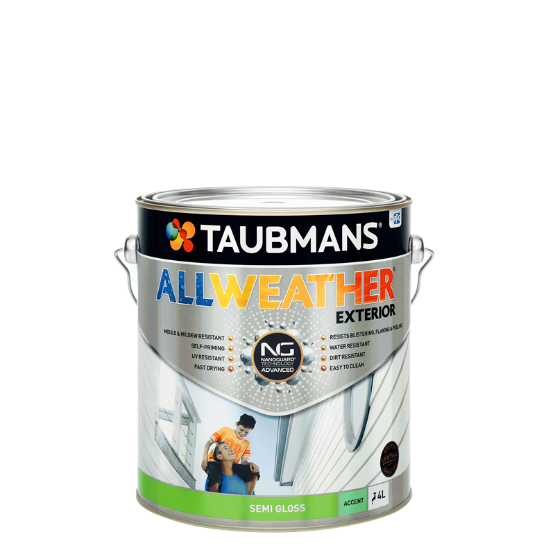 Taubmans 4L Accent All Weather® Exterior Semi Gloss Paint Taubmans 4L Accent All Weather® Exterior Semi Gloss Paint
