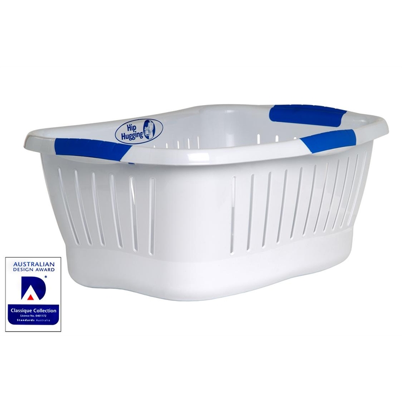 Willow 44L White Hip Hugger Laundry Basket Bunnings Warehouse