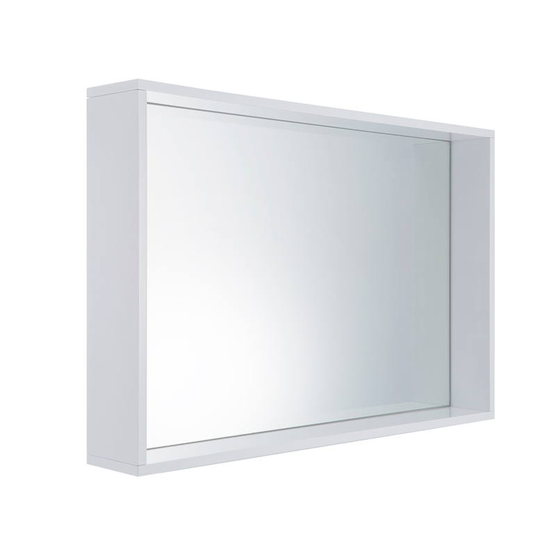 Cibo Design 900 x 600mm White Frame Mirror | Bunnings Warehouse
