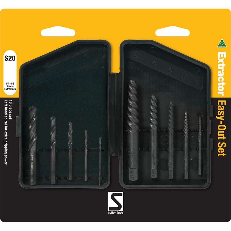 Sutton Tools 10 Piece Screw Extractor Set I/N 5822017 Bunnings Warehouse