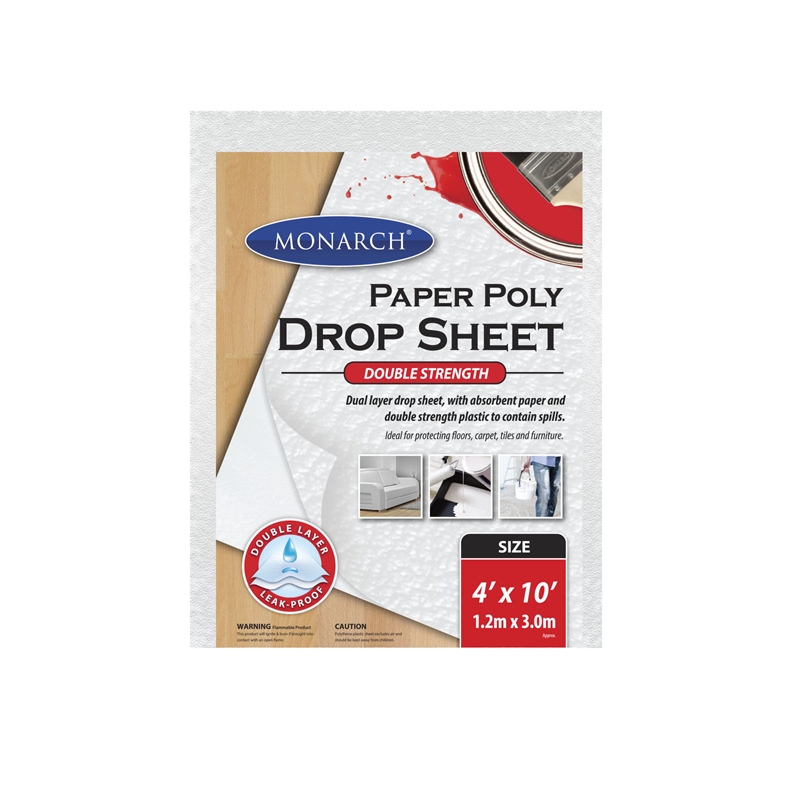 Monarch 4' x 10' Paper Poly Double Strength Drop Sheet Bunnings Warehouse